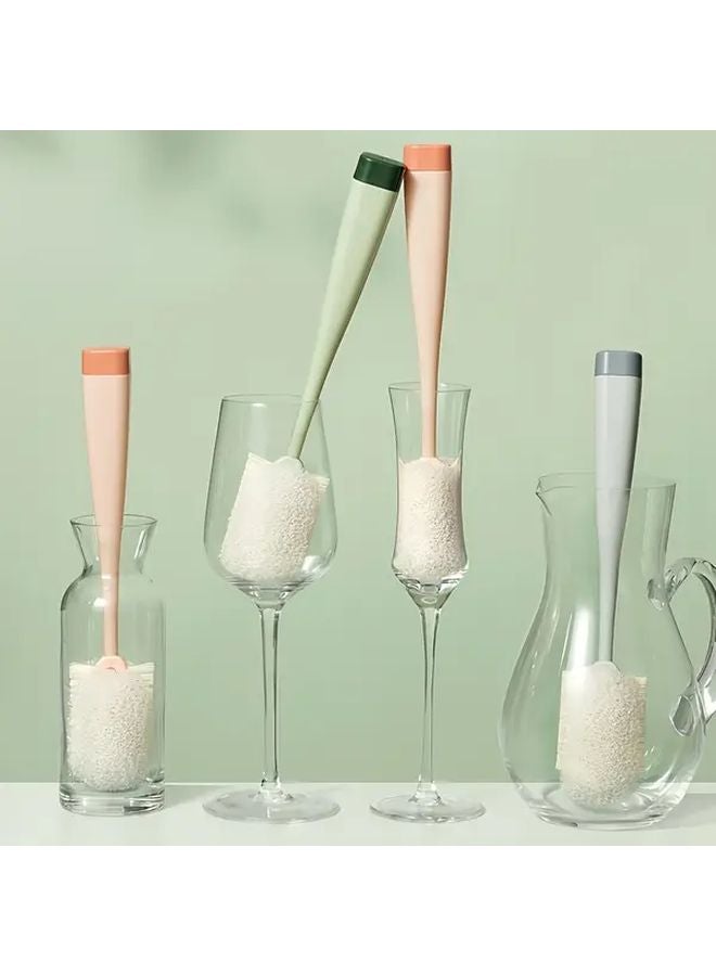 Green Long Handle Scrub Brush for Cups Bottles and Kitchen Cleaning - Image 4